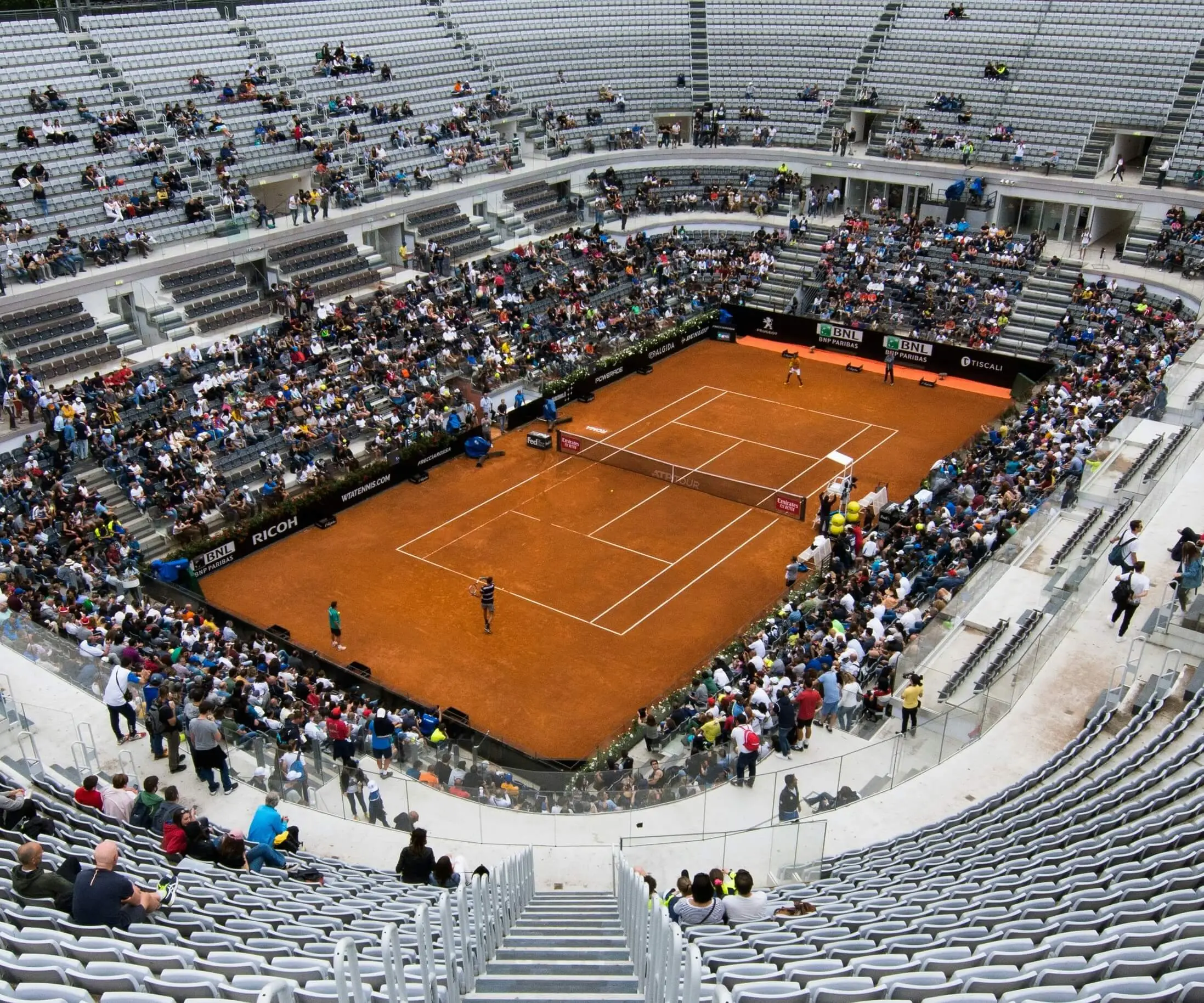 atp tennis tournament crowded stadium, full of people talking about riccardo leone's blog let's talk about tennis